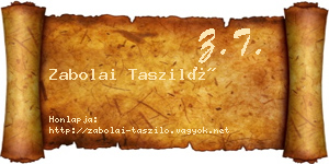 Zabolai Tasziló névjegykártya